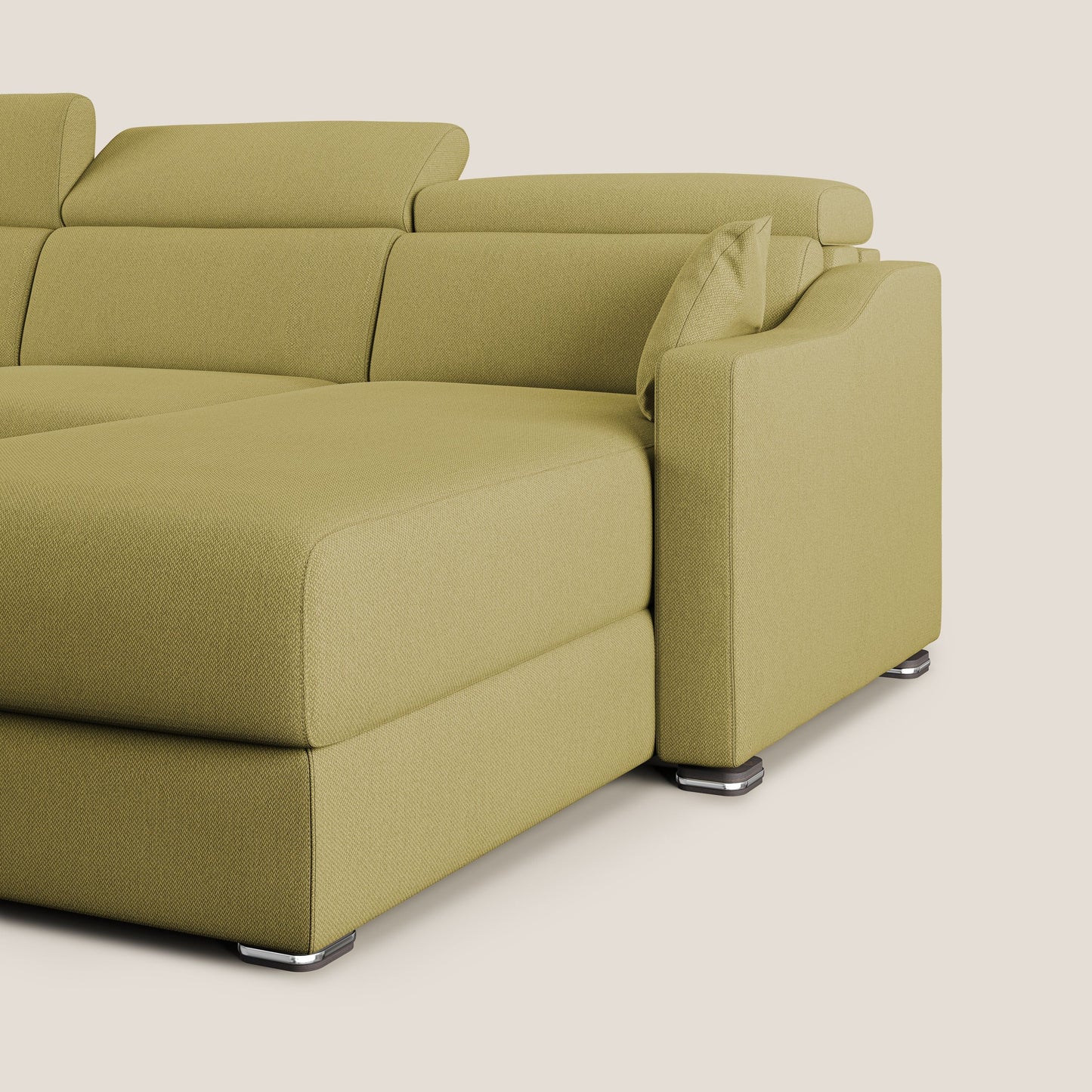 Divano letto angolare Amber in tessuto smacchiabile T05 giallo