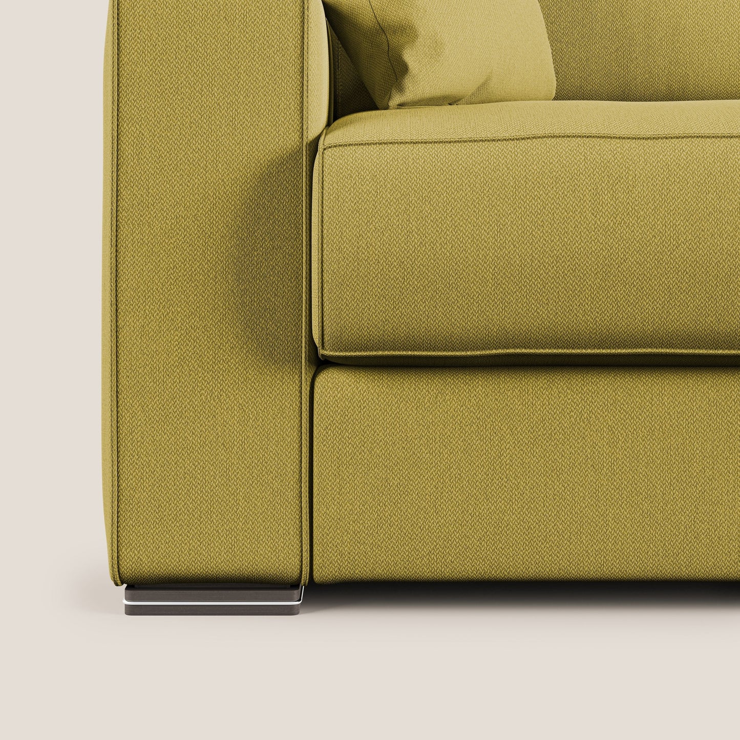 Dream Divano letto moderno dai morbidi cuscini in tessuto smacchiabile T05 giallo