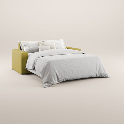 Dream Divano letto moderno dai morbidi cuscini in tessuto smacchiabile T05 giallo