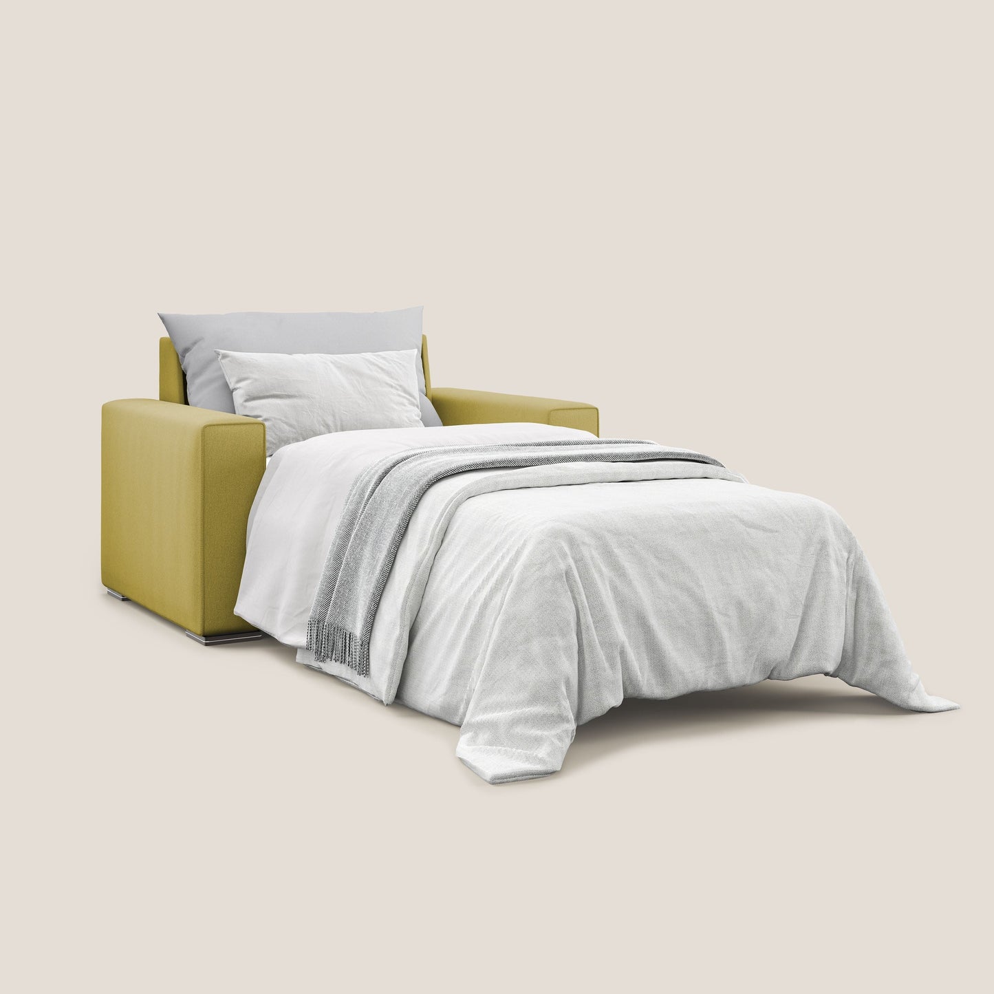 Dream poltrona letto in tessuto smacchiabile T05 giallo