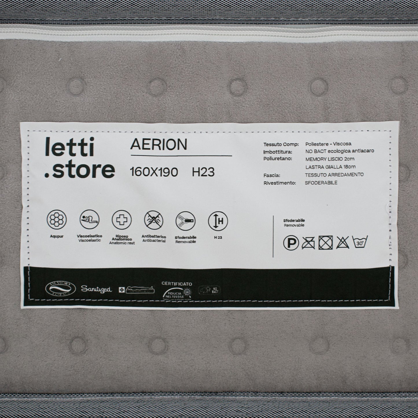 AERION – Materasso Ortopedico in Memory &amp; Aquapur per un Riposo Leggero come l'Aria