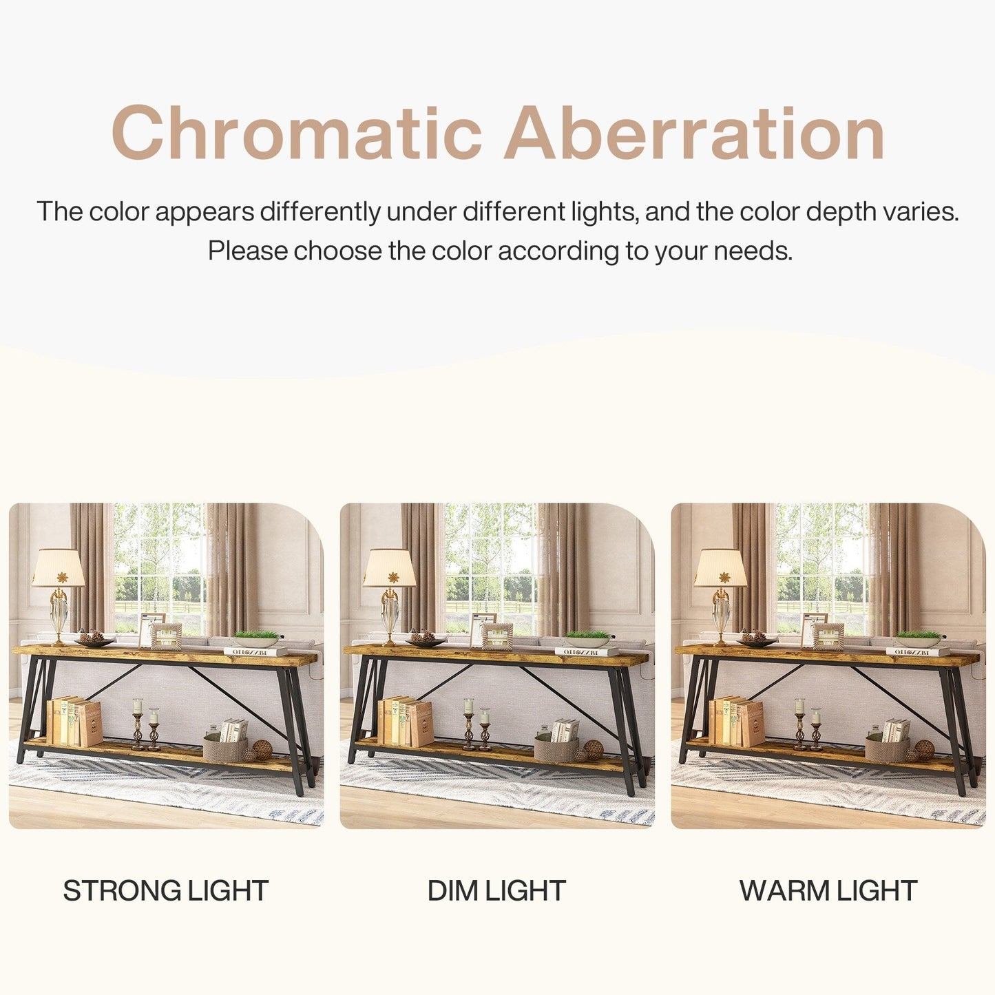 70.9 Inch Extra Long Sofa Table, Industrial Entry Console Table