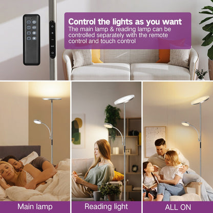 70 LED Torchiere Floor Lamp with Touch Control and Remote - N/A
