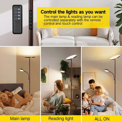 70 LED Torchiere Floor Lamp with Touch Control and Remote - N/A