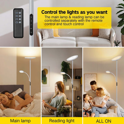 70 LED Torchiere Floor Lamp with Touch Control and Remote - N/A