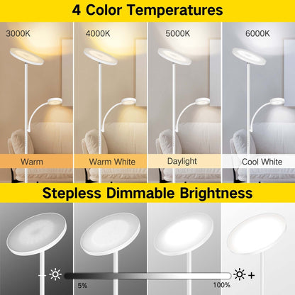 70 LED Torchiere Floor Lamp with Touch Control and Remote - N/A