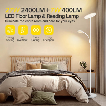 70 LED Torchiere Floor Lamp with Touch Control and Remote - N/A