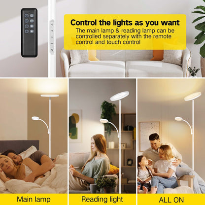 70 LED Torchiere Floor Lamp with Touch Control and Remote - N/A