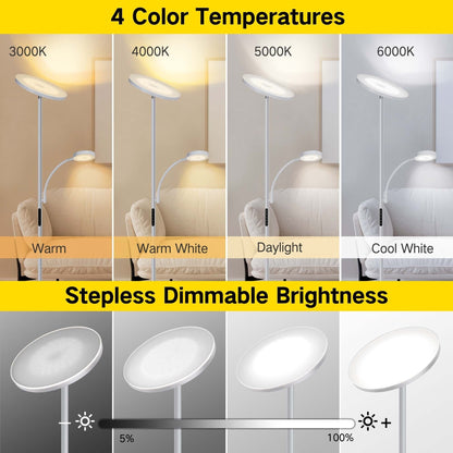 70 LED Torchiere Floor Lamp with Touch Control and Remote - N/A