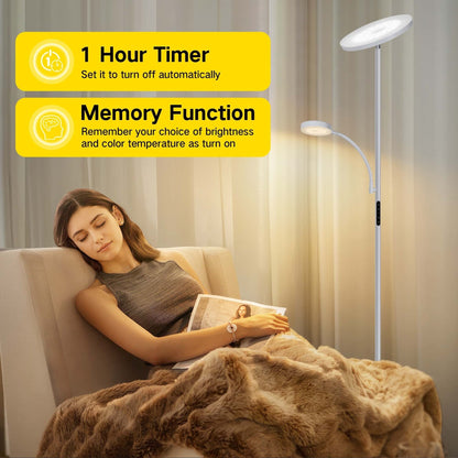 70 LED Torchiere Floor Lamp with Touch Control and Remote - N/A