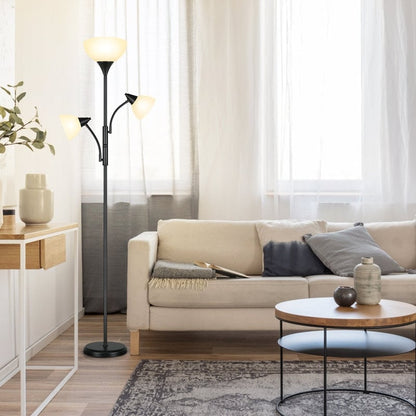 71'' Modern Torchiere Floor Lamp with Adjustable Reading Lights - N/A