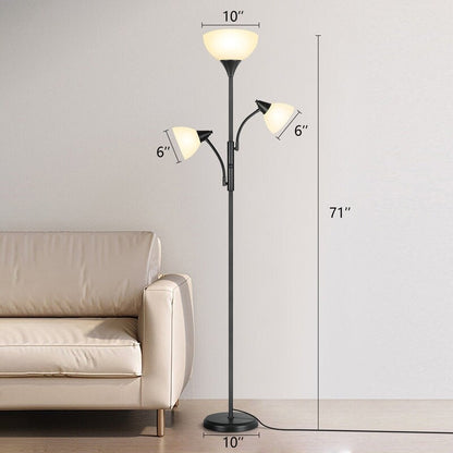 71'' Modern Torchiere Floor Lamp with Adjustable Reading Lights - N/A