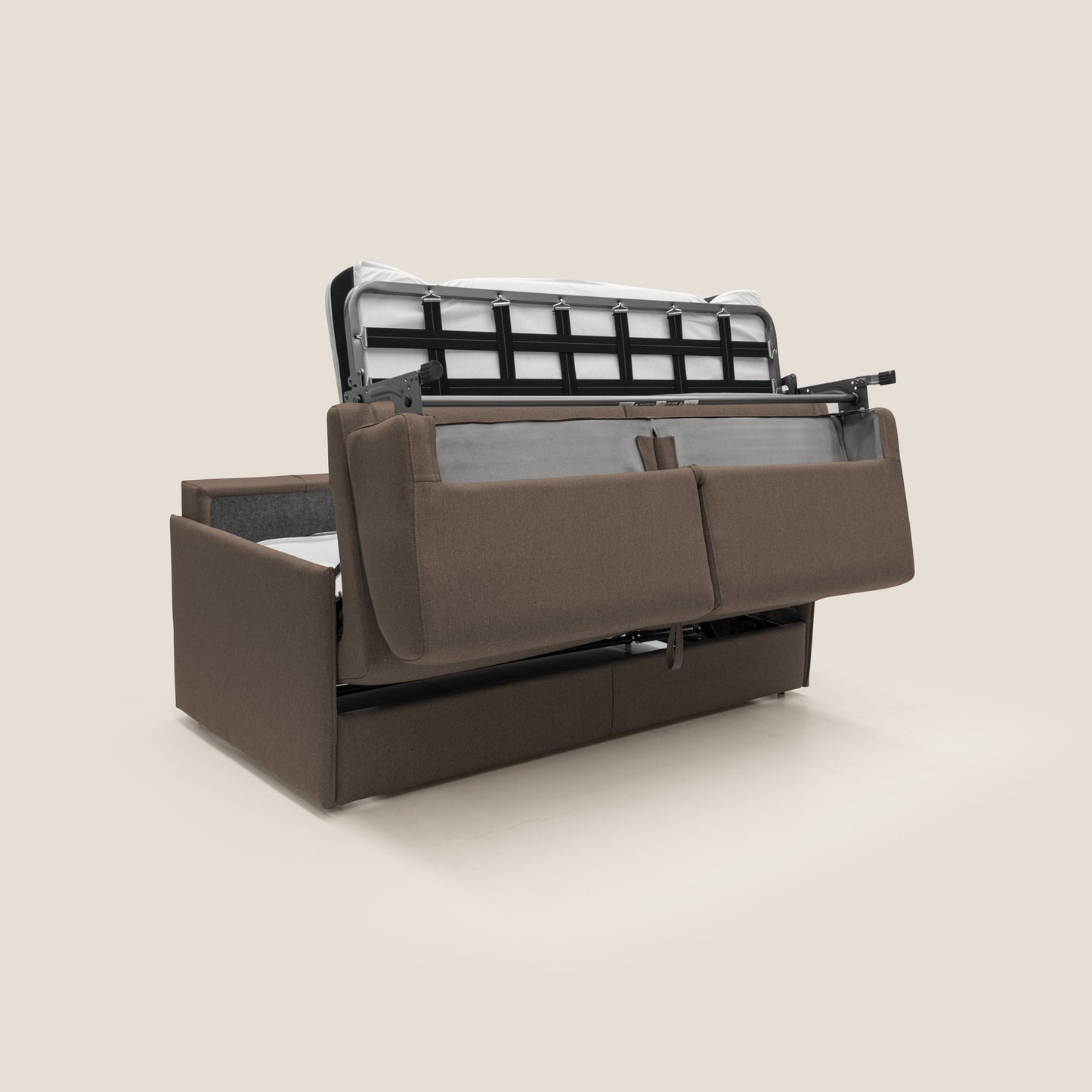 Evans Divano letto matrimoniale in tessuto impermeabile T13 marrone