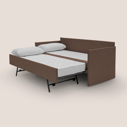 Brera Divano duplex con doppio letto in tessuto simil cotone impermeabile T13 marrone