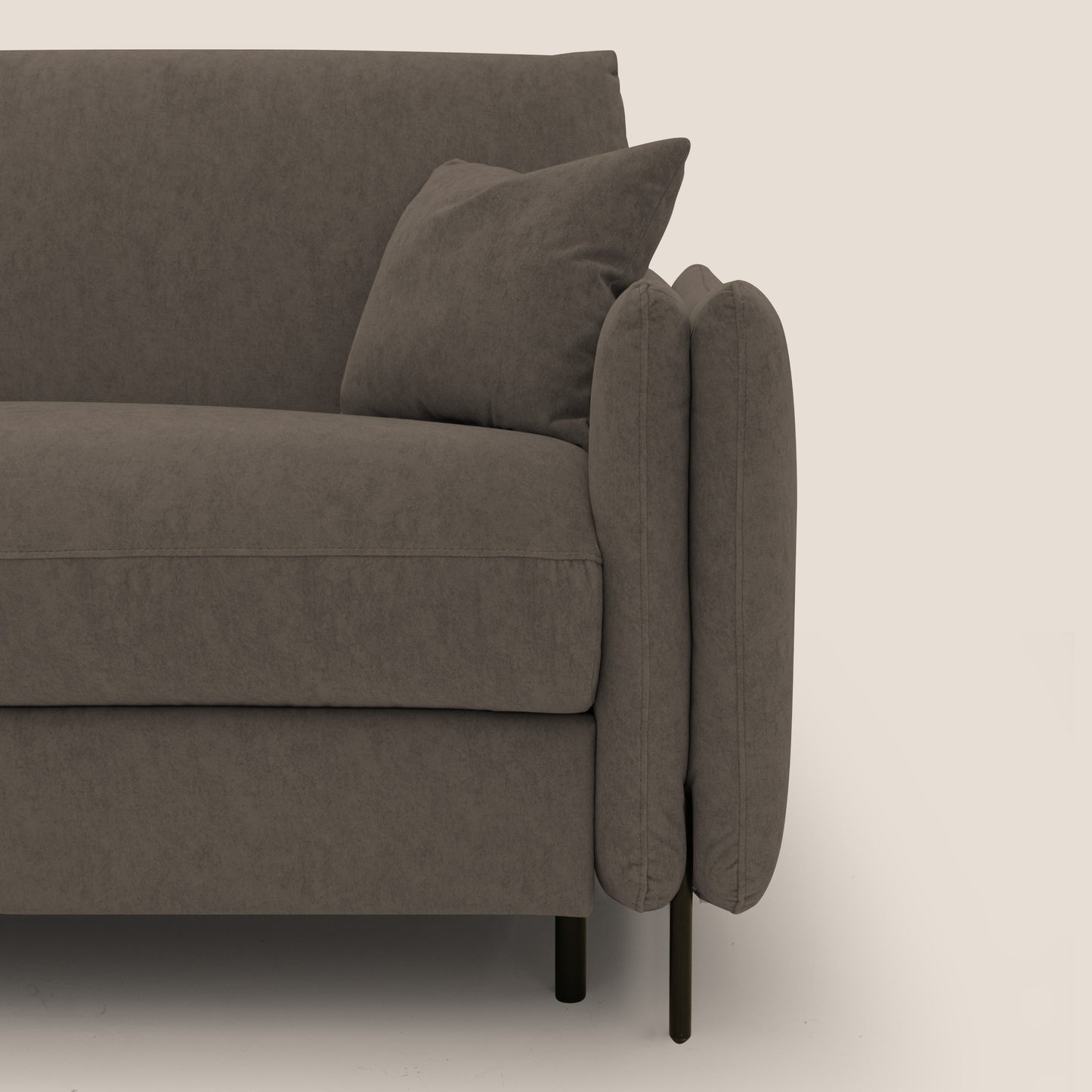 Gregory Divano letto con materasso h18 cm in microfibra effetto velluto impermeabile T09 marrone 