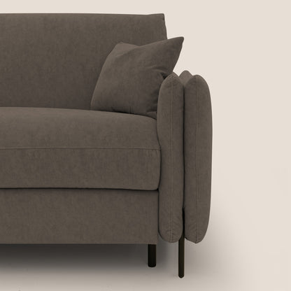 Gregory Divano letto con materasso h18 cm in microfibra effetto velluto impermeabile T09 marrone 
