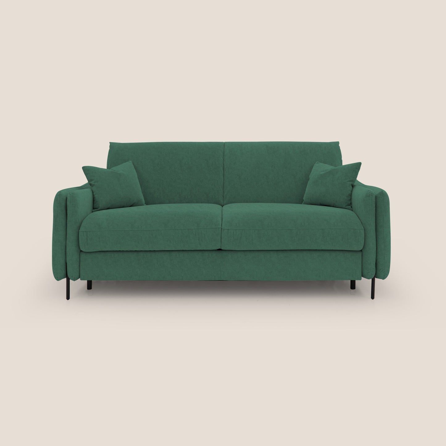 Gregory Divano letto con materasso h18 cm in microfibra effetto velluto impermeabile T09 verde 
