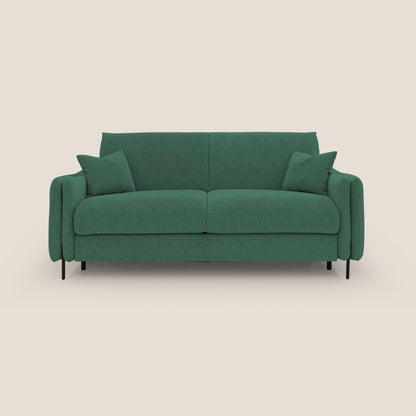 Gregory Divano letto con materasso h18 cm in microfibra effetto velluto impermeabile T09 verde 