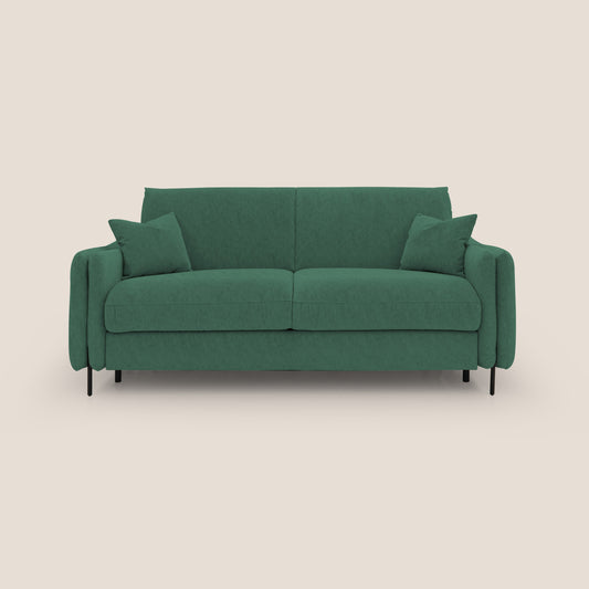 Gregory Divano letto con materasso h18 cm in microfibra effetto velluto impermeabile T09 verde 