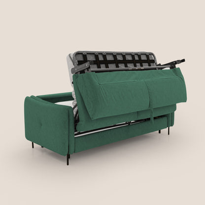 Gregory Divano letto con materasso h18 cm in microfibra effetto velluto impermeabile T09 verde 
