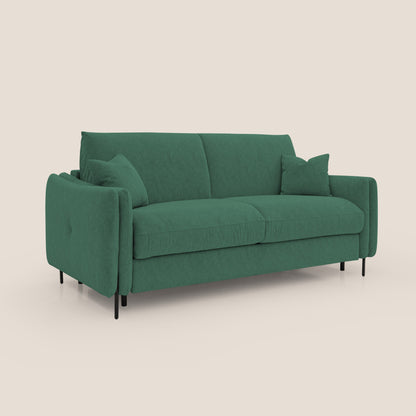 Gregory Divano letto con materasso h18 cm in microfibra effetto velluto impermeabile T09 verde 