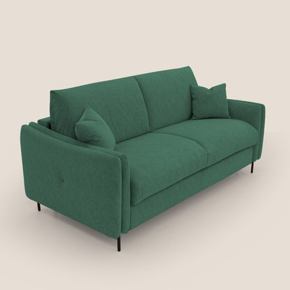 Gregory Divano letto con materasso h18 cm in microfibra effetto velluto impermeabile T09 verde 