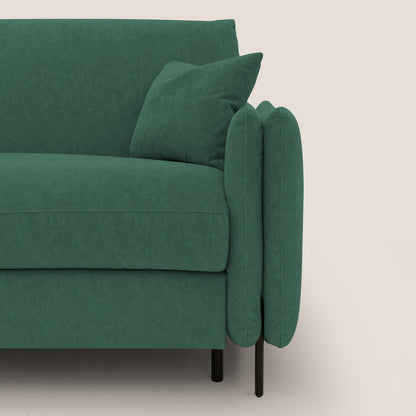 Gregory Divano letto con materasso h18 cm in microfibra effetto velluto impermeabile T09 verde 
