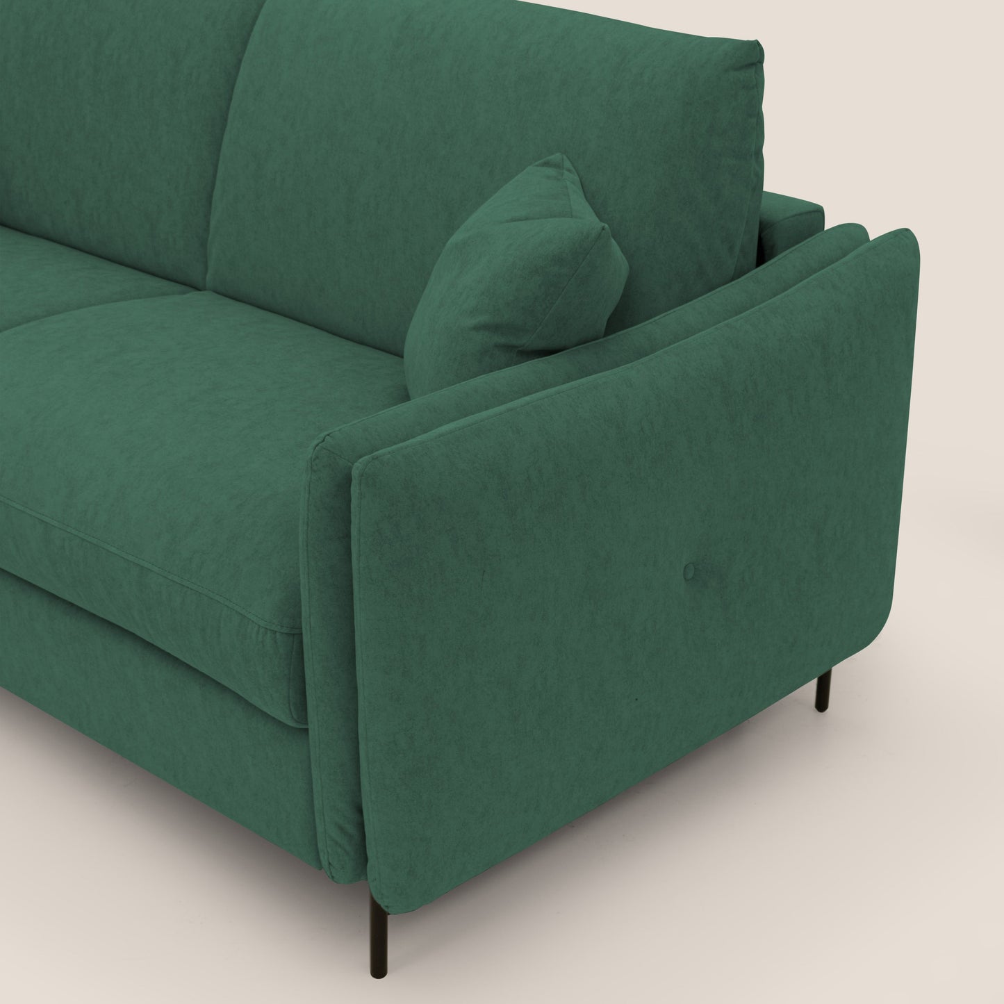 Gregory Divano letto con materasso h18 cm in microfibra effetto velluto impermeabile T09 verde 