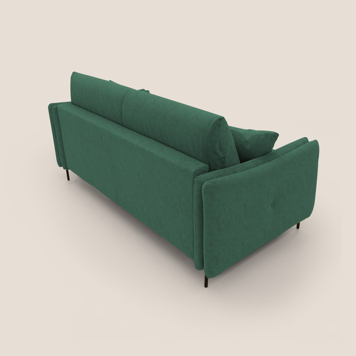 Gregory Divano letto con materasso h18 cm in microfibra effetto velluto impermeabile T09 verde 