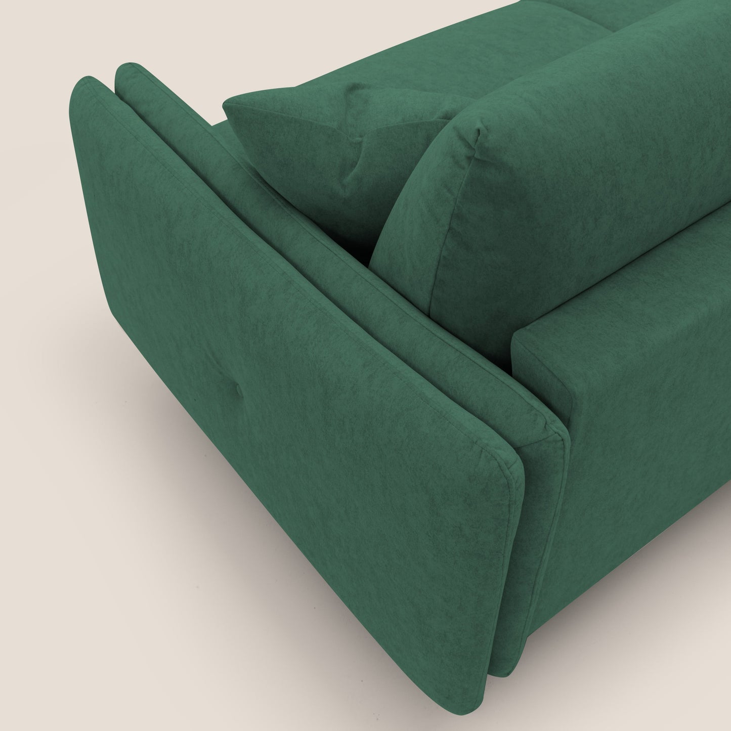 Gregory Divano letto con materasso h18 cm in microfibra effetto velluto impermeabile T09 verde 