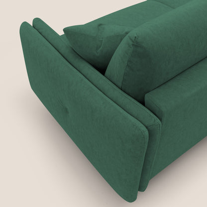 Gregory Divano letto con materasso h18 cm in microfibra effetto velluto impermeabile T09 verde 