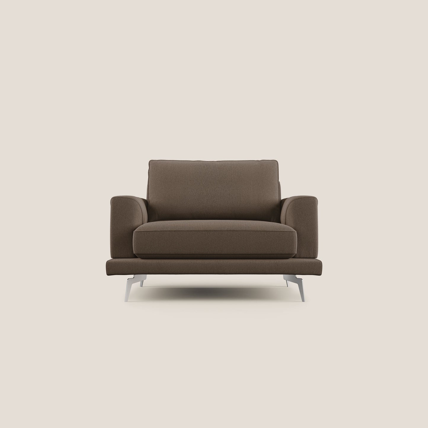 Dorian poltrona moderna in tessuto smacchiabile T05 marrone