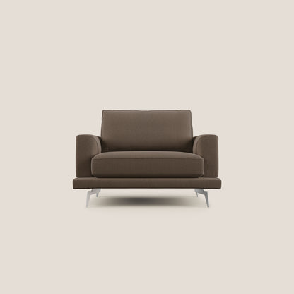 Dorian poltrona moderna in tessuto smacchiabile T05 marrone