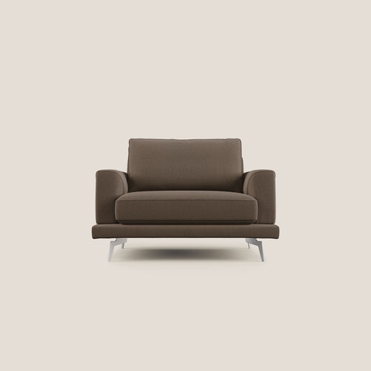 Dorian poltrona moderna in tessuto smacchiabile T05 marrone