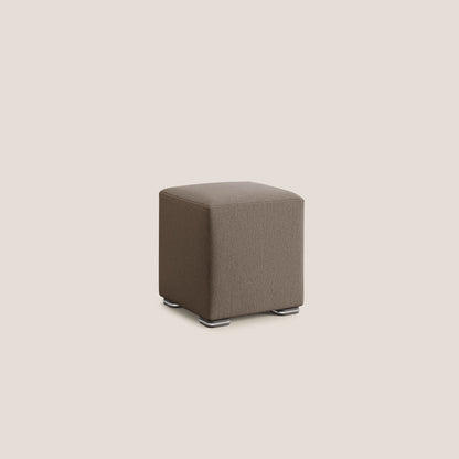 Pouf cubo in tessuto morbido smacchiabile T05 marrone
