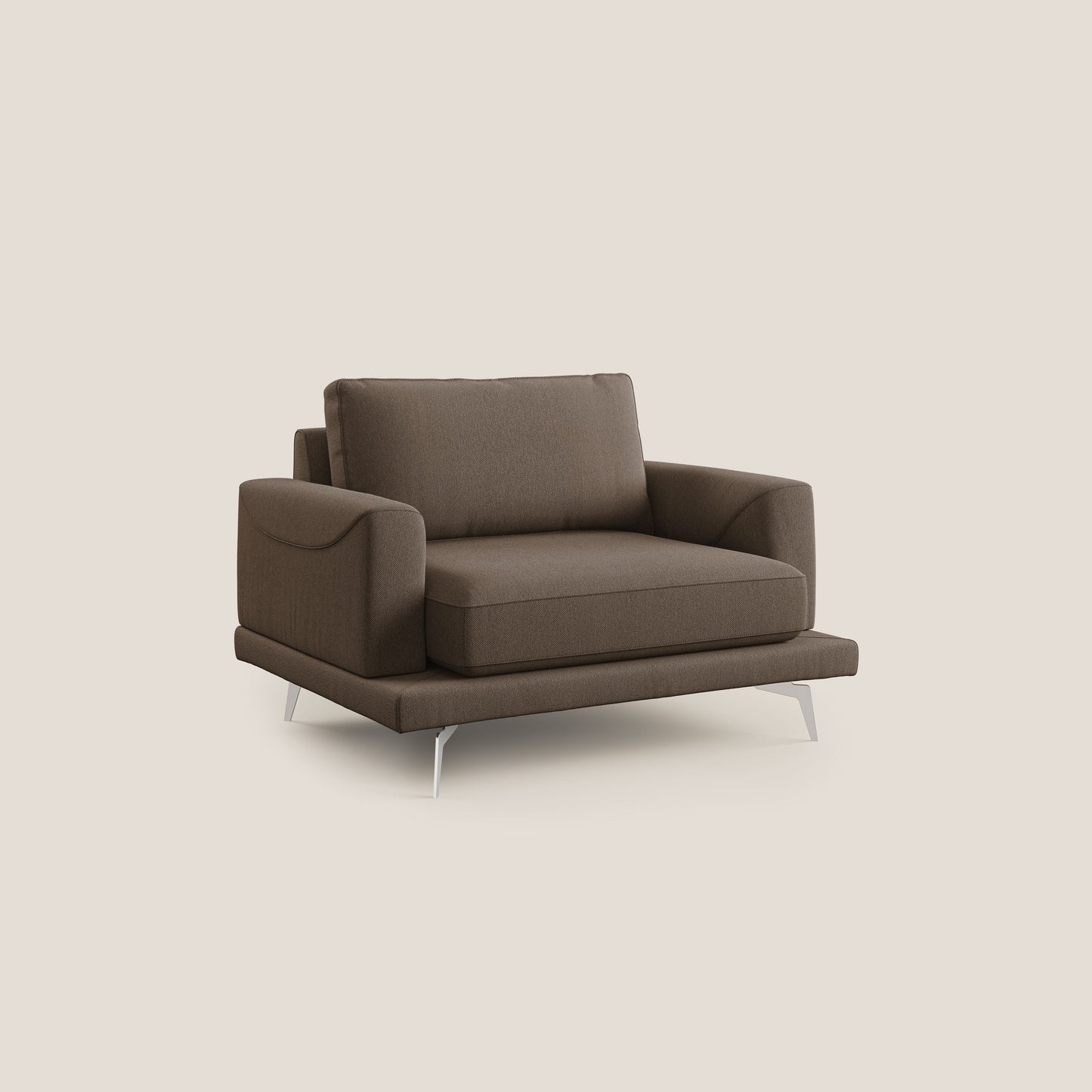 Dorian poltrona moderna in tessuto smacchiabile T05 marrone