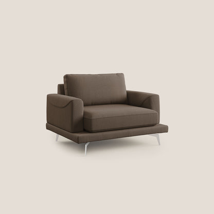 Dorian poltrona moderna in tessuto smacchiabile T05 marrone