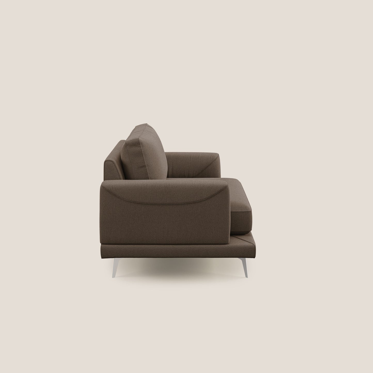 Dorian poltrona moderna in tessuto smacchiabile T05 marrone