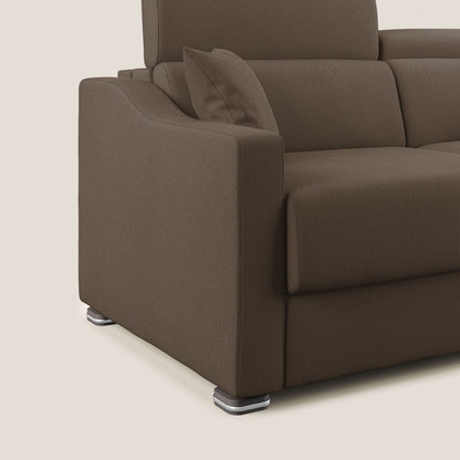 Divano letto angolare Amber in tessuto smacchiabile T05 marrone