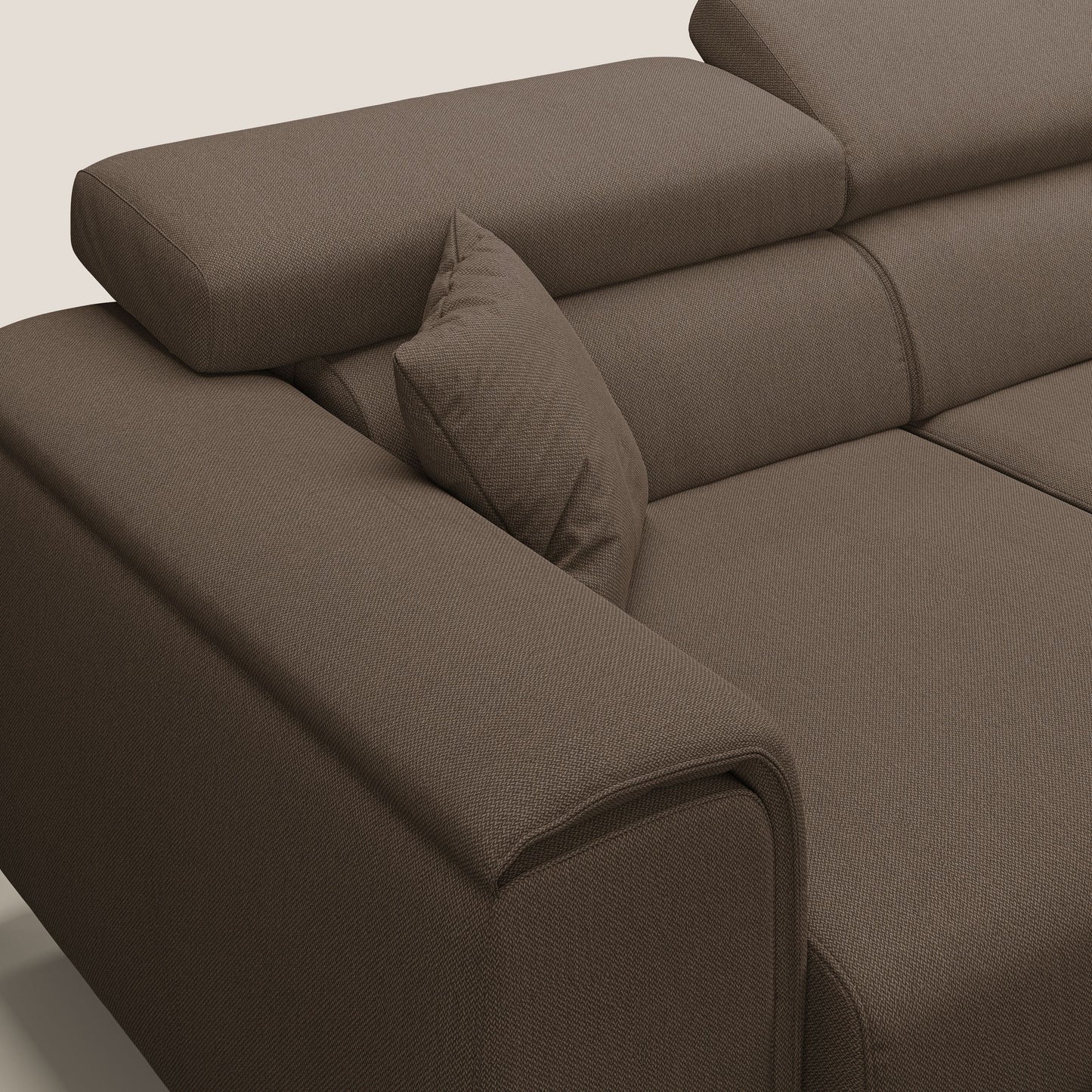 Divano Fusion con 3 sedute allungabili in tessuto smacchiabile T05 marrone