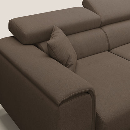 Divano Fusion con 3 sedute allungabili in tessuto smacchiabile T05 marrone