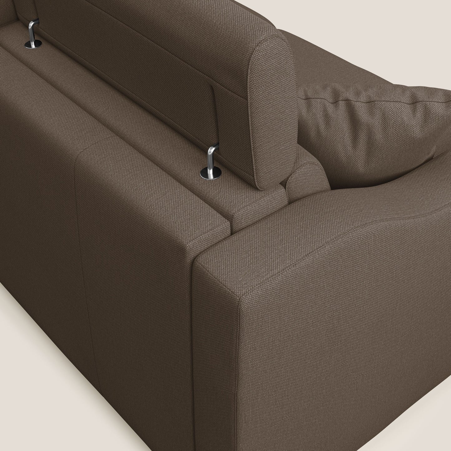 Divano letto matrimoniale Amber in tessuto smacchiabile T05 marrone 