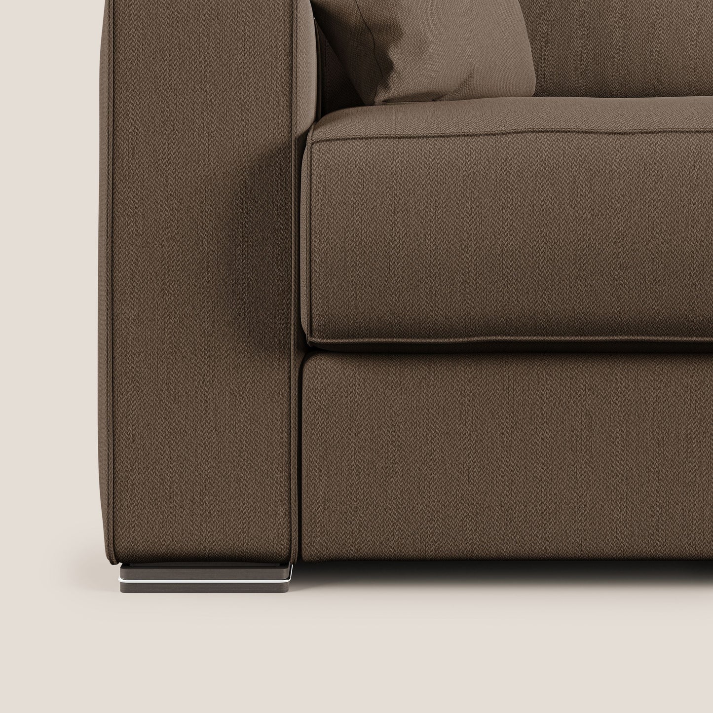 Dream Divano letto moderno dai morbidi cuscini in tessuto smacchiabile T05 marrone