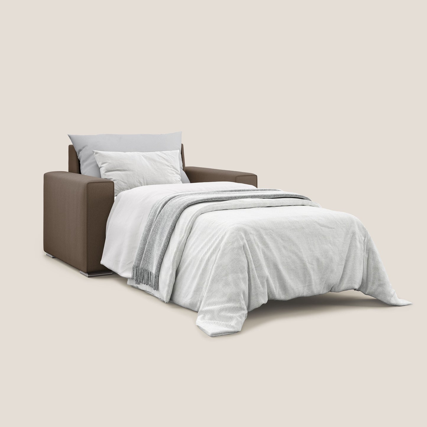 Dream poltrona letto in tessuto smacchiabile T05 marrone