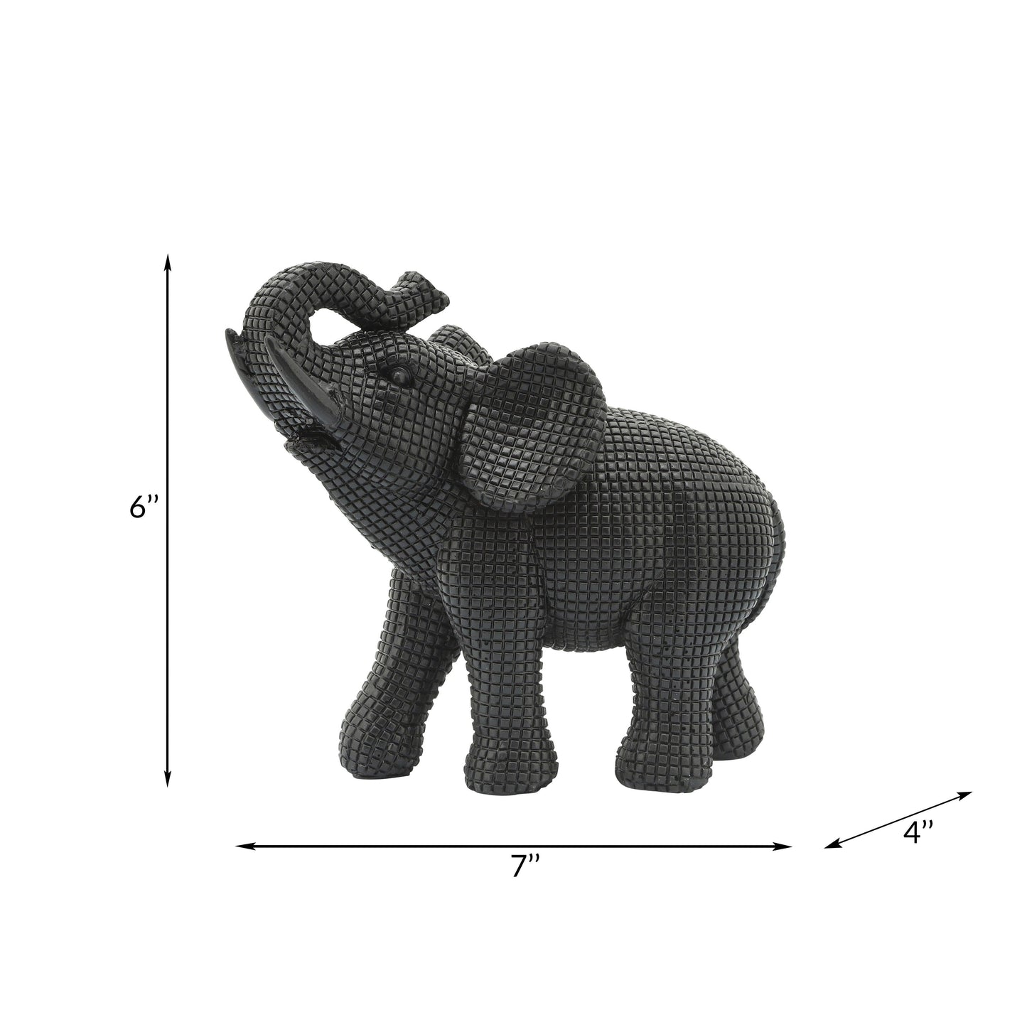 Sagebrook Home Boho 7 Polyresin Elephant Sculpture Decorative Figurine - 7 x 4 x 7