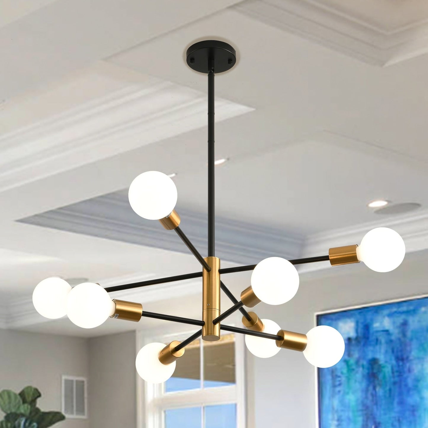 8/10/12-Light Modern Sputnik Linear Chandelier