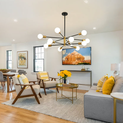 8/10/12-Light Modern Sputnik Linear Chandelier