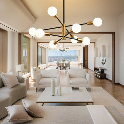 8/10/12-Light Modern Sputnik Linear Chandelier