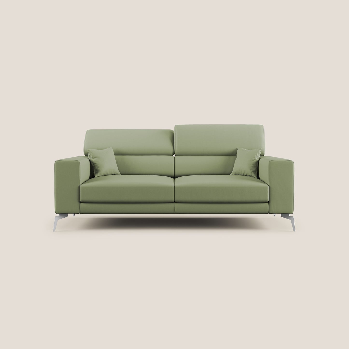 Blade Divano moderno con poggiatesta reclinabili in Ecopelle T04 verde