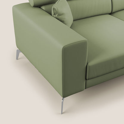 Blade Divano moderno con poggiatesta reclinabili in Ecopelle T04 verde